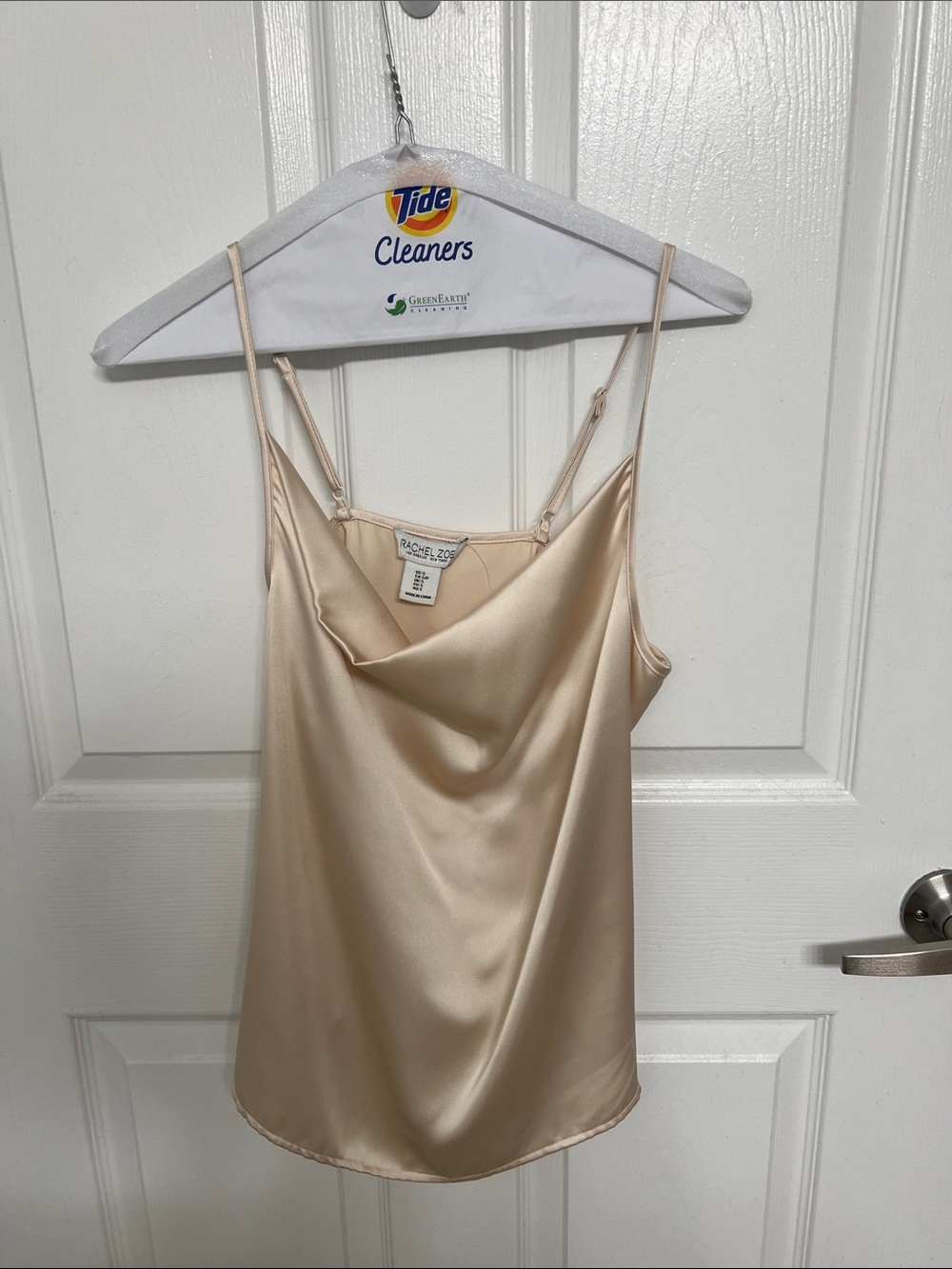 Rachel Zoe Champagne Satin Cowl Neck Camisole